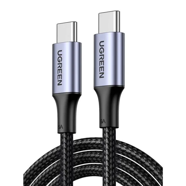 UGREEN kabel USB-C – USB-C 100 W, w oplocie, 1,5 m