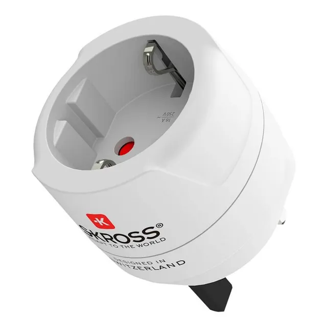 SKROSS adapter podróżny Europa – Wielka Brytania, z uziemieniem, biały