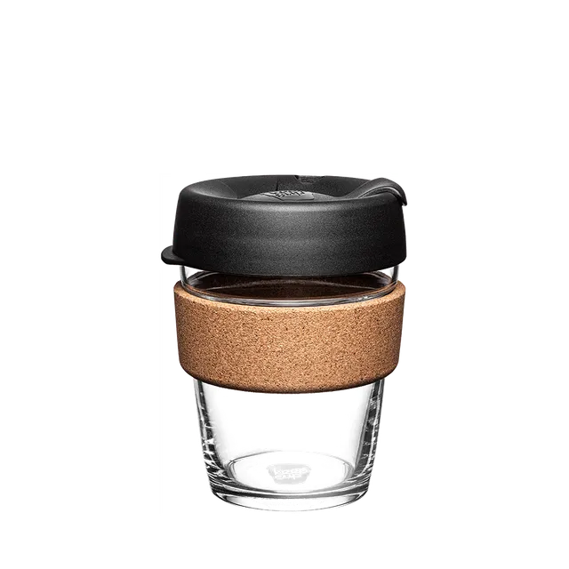 KeepCup Brew Cork tasse réutilisable en verre 340 ml, noir